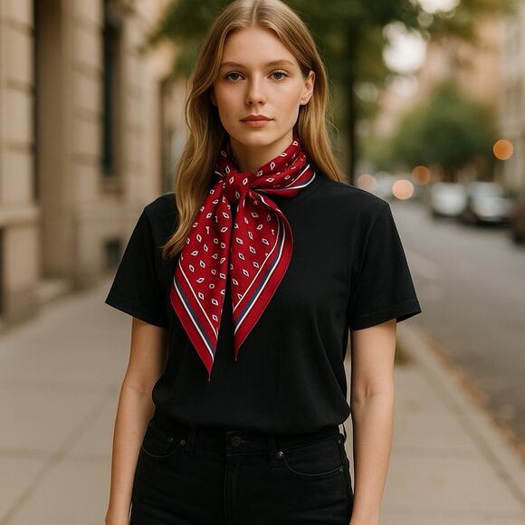 VTG American Airlines Flight Attendant Scarf Audrey Talbott LOT of 2 Workwear - Picture 11 of 11